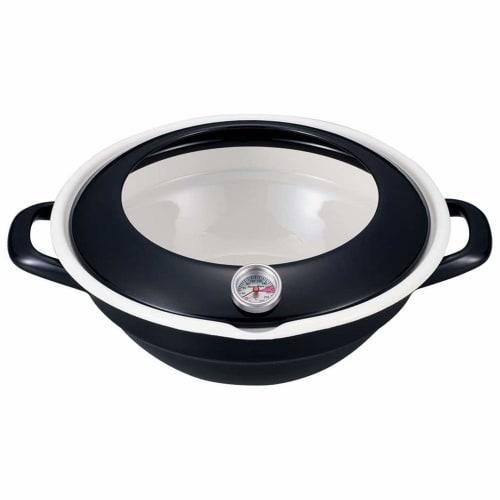 Fuji Enamel Tempura Pot, Black, 24cm, TP-24, Black