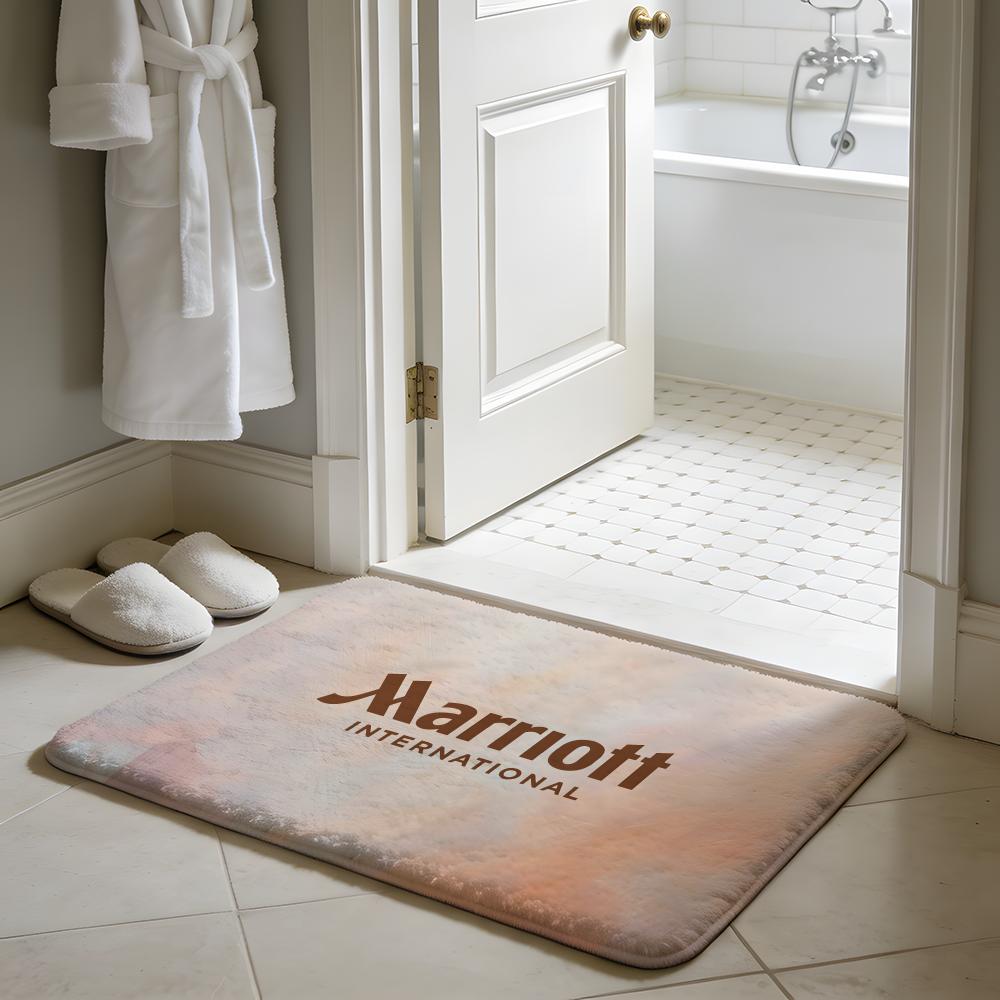 Fashion MMarriott Hotel Floor Mat Soft Flannel Absorbent Mat Non-Slip Rug Home Bedroom Bathroom
