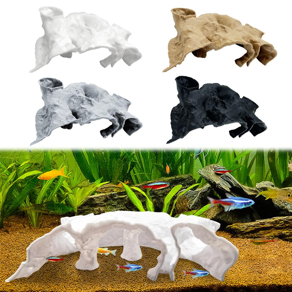 Aquarium Decoration 3D Printed Natural Curve Under Tunnel Cave Fish Tank Accessories Fish Hideout Aquarium Decor Hiding House