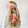 Large Square Scarf Silk Scarf Women's 90cm Wrap Turban New Colourful Printed Scarf Satin Shawl