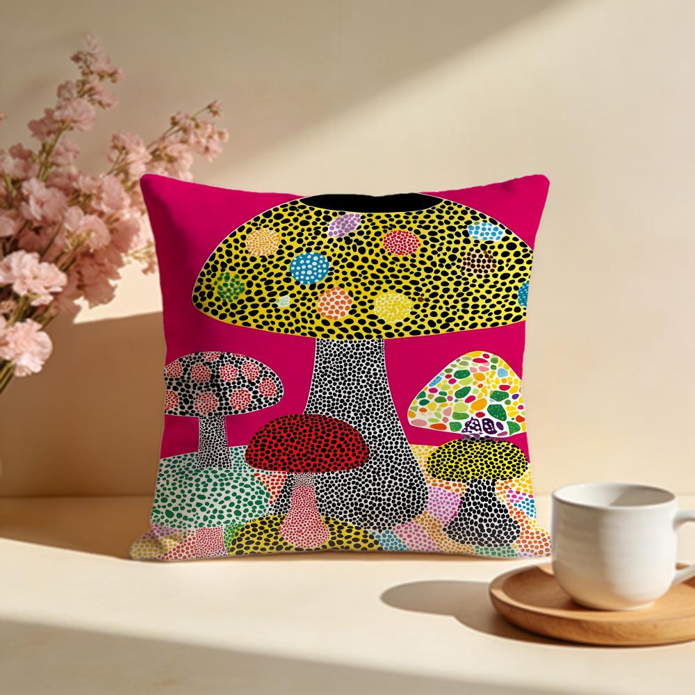 Trendy KKusama Yayoiiou Cushion Cover Stylish Washable Pillow Cover Ideal for Couch Bedroom Car Decoration