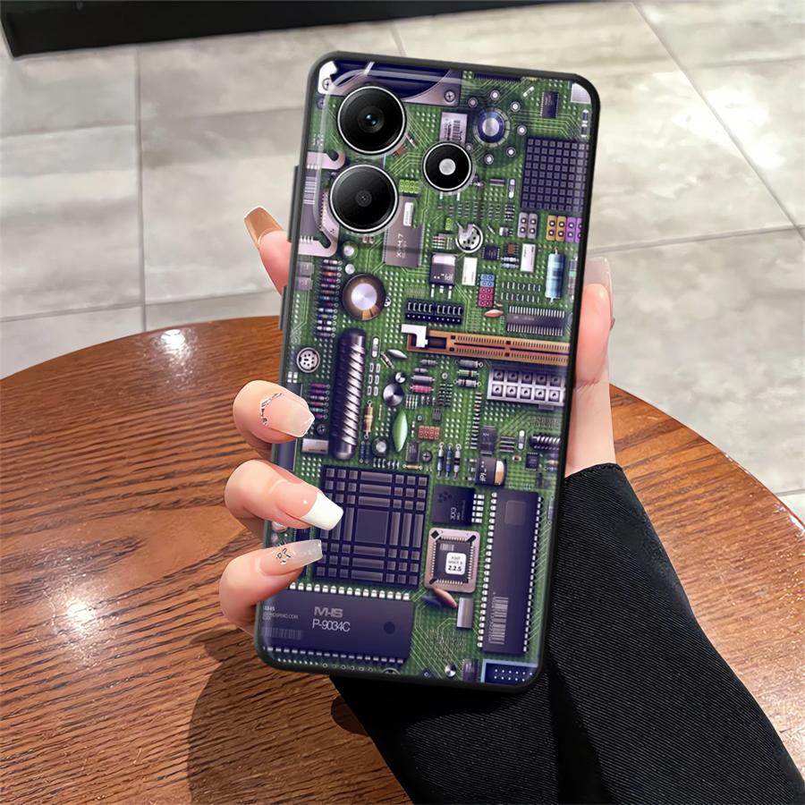 Чехол для Xiaomi Poco C51 M3 M4 Pro F3 F4 F5 X3 X4 X5 C65 M5 C50 Мягкая задняя крышка телефона Классическая печатная плата материнской платы