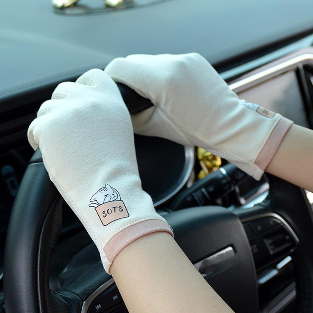 Cotton Driving Gloves Non-slip Sunscreen Gloves New Women's Sun Protection Gloves  Ladies