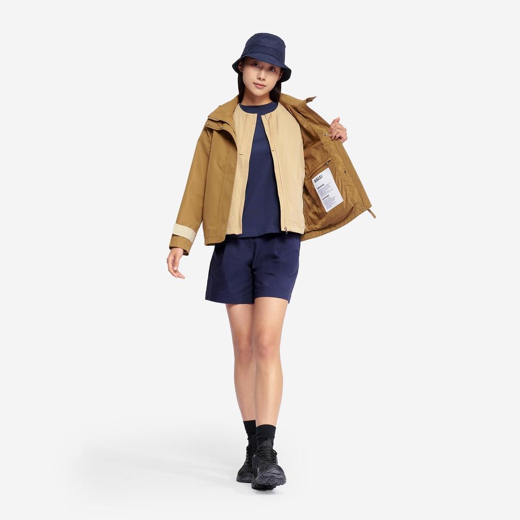 Aigle Official Round Neck Size 34 Women's UV-Cut, Water-Repellent Jacket, OBFBJ42, Beige,