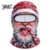 Holiday Costume Mask Christmas Santa Claus Face Mask, Funny Print Balaclava Windproof Milk Silk Headgear Fiber Neck Gaiter Cover for Outdoor