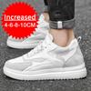 New Men Trendy Leather Sneakers Elevator Shoes Invisible Breathable Heightening Shoes 8/10cm Men's Casual Fashion Light Sneakers