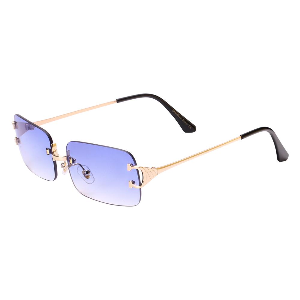 Солнцезащитные очки без оправы Ruiao 2025 UV400, модные квадратные металлические очки для мужчин и женщин, дизайнерские мужские брендовые солнцезащитные очки для улицы