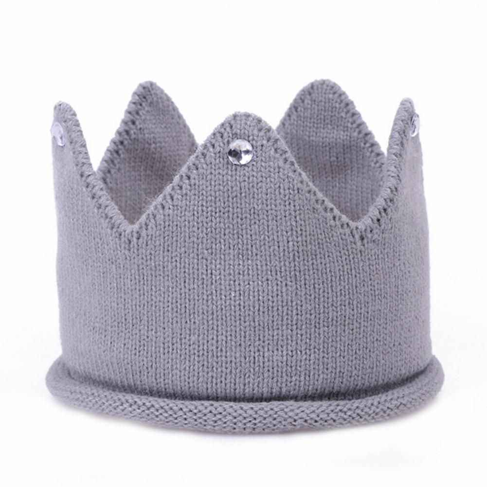 Cute Creative  Boy Girl Crown Hat Warm Soft Knit Crochet Head Cap Stylish Multicolor Christmas Gift