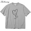 Shellsuning Kawaii футболки с принтом в виде сердца женские летние простые свободные футболки с круглым вырезом повседневные хлопковые женские топы на мягкой основе