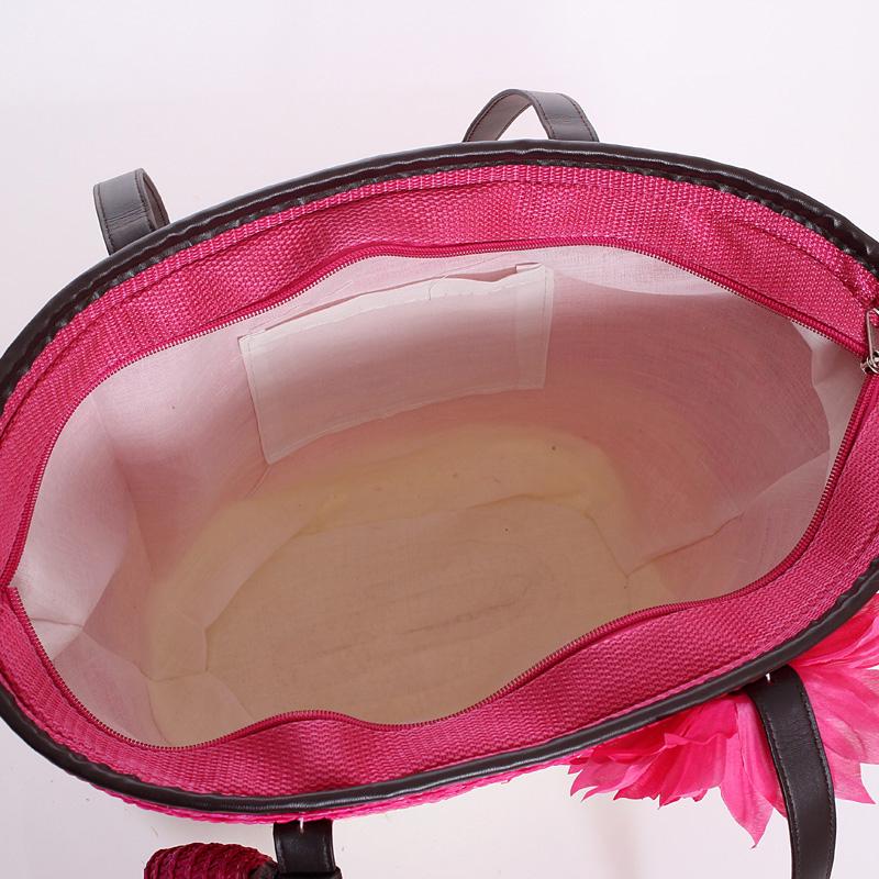 Женская вязанная соломенная сумочка