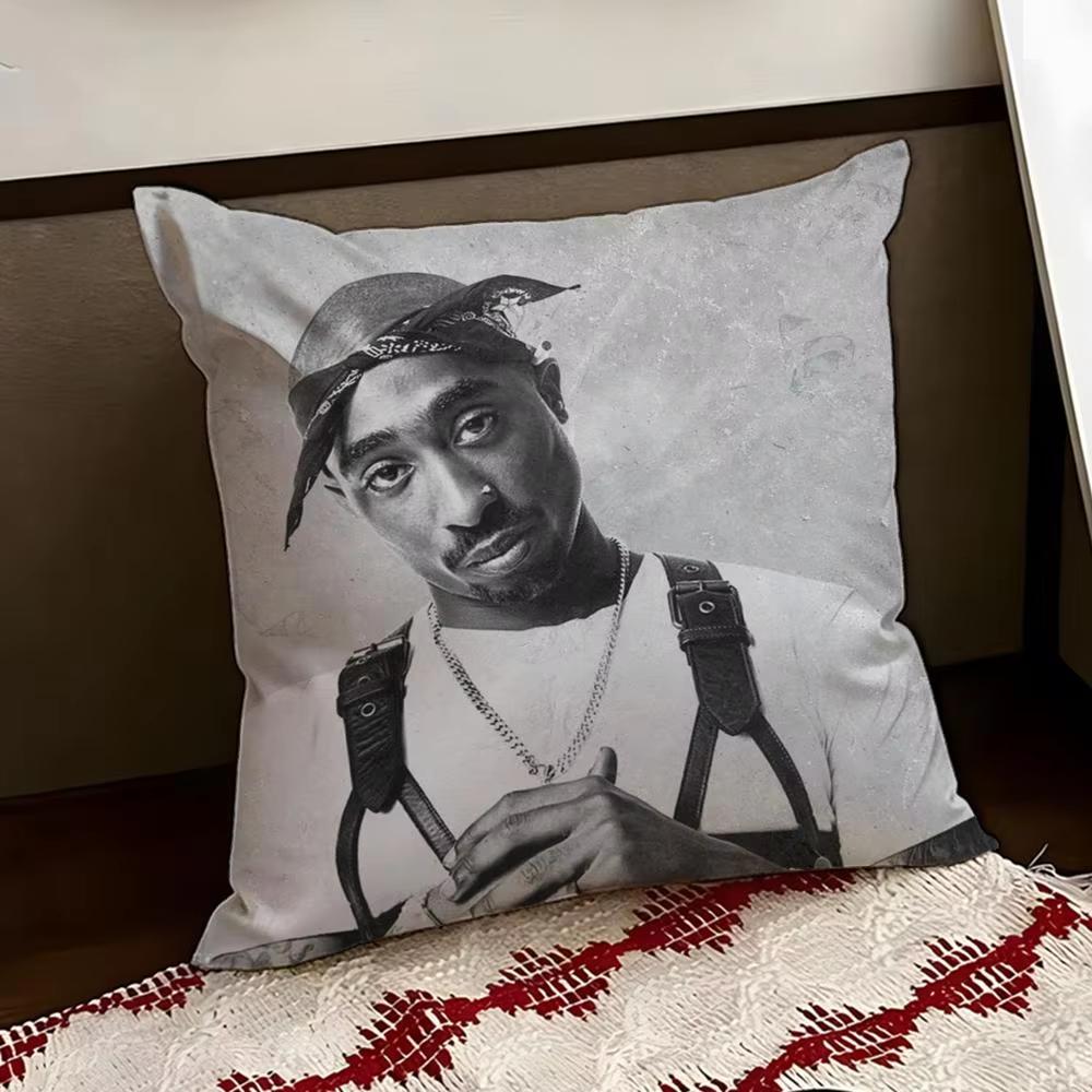 1 шт. Наволочка с изображением Тупака Шакура 2Pac, Полиэстер, 2D Двусторонняя печать, Портрет Легенды Хип-Хопа, Декор для дома и автомобиля, Подарок для фаната Рэпа