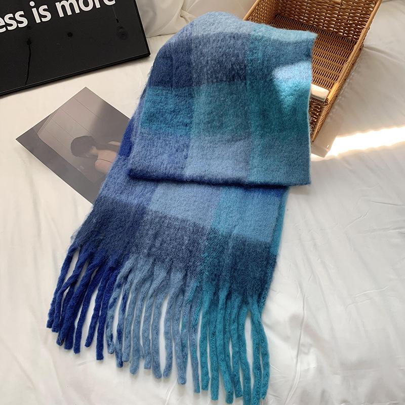 Knitted Scarf Thickened Warm Scarf Women's Winter High-end Warm Scarf Scarf Shawl