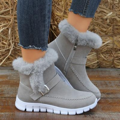 Новая зимняя обувь для снега, однотонные короткие ботинки, теплая женская кашемировая обувь из хлопка