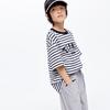 Маленькая MO&Co. Детская классическая полосатая футболка с коротким рукавом