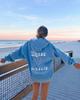 Born To Chase The Sunsets Sleeve Threaded Sweater Print Hooded Sweater Top