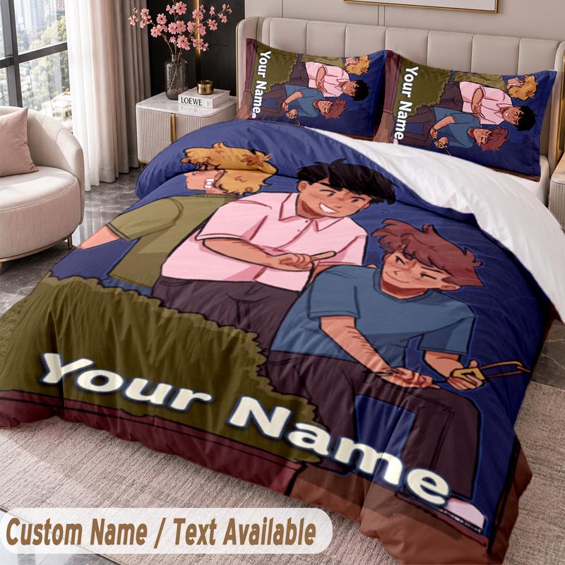 Custom Name Text 3Pcs Bedding Set Die drei Fragezeichen Duvet Cover And Two Pillowcases