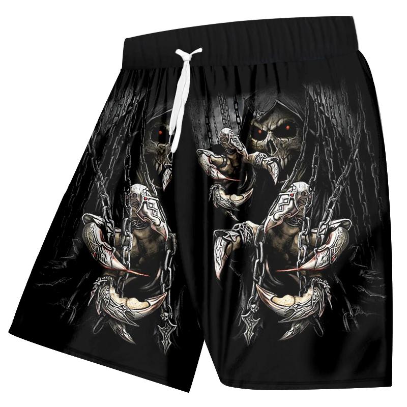 Skeleton Horror Skull Ghost Devil Demon Boxing Shorts Pants 3D Print Training Unisex Men Women Quick Dry Fitness Gym Sport Workout Casual Streetwear