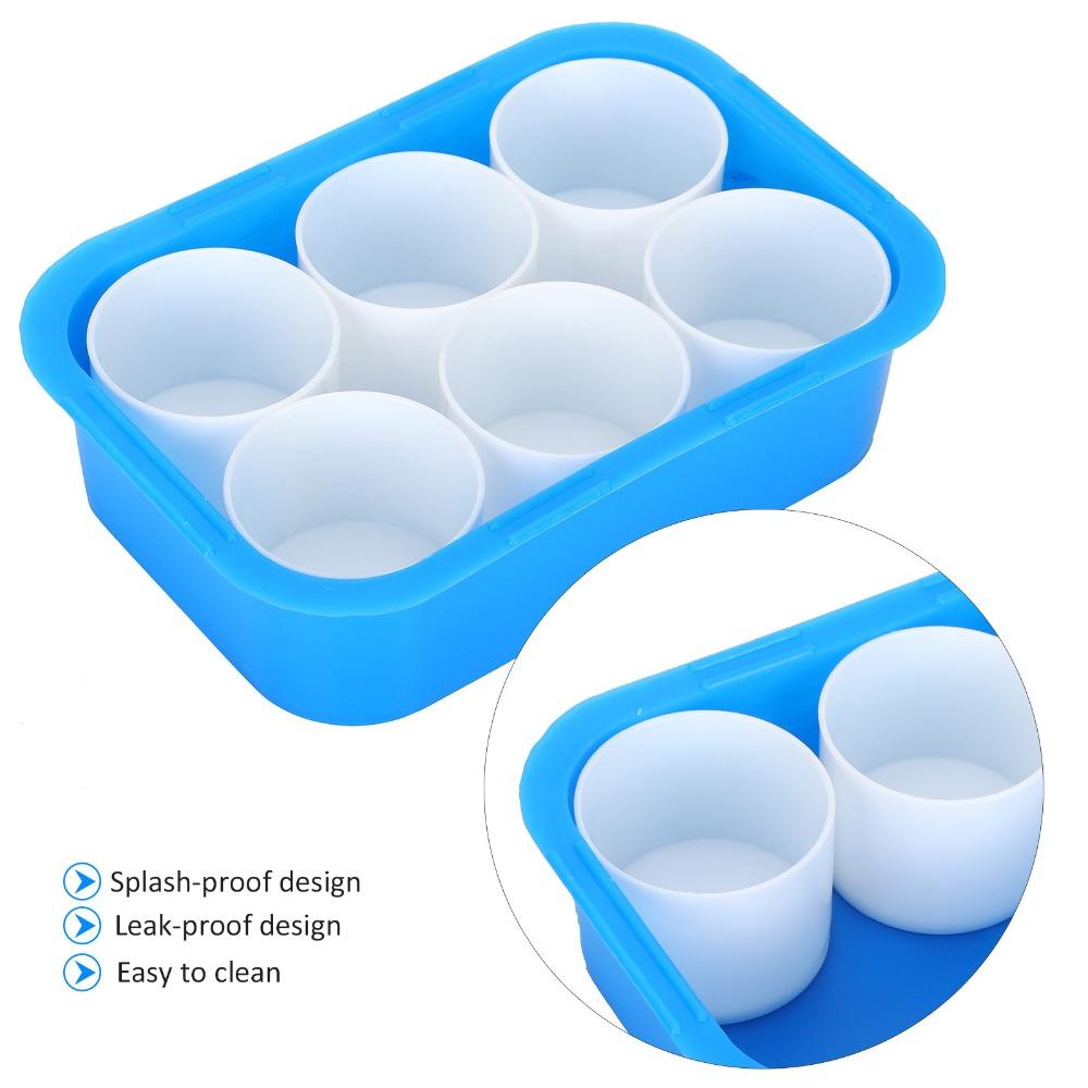 6PCS 6 Grid Paint Mixing Box Leak Resistant Hard Plastic Paint Mixing Cup Leak Proof Compartment Color Tray Gouache Creation