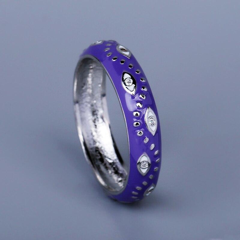 Exquisite Ring for Women's Fashion Color Enamel Plain Ring Ring Eye Shape Ring Party Jewelry Handmade Enamel Jewelry