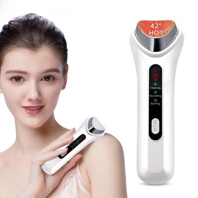 KinseiBeauty Теплый массажер для лица с ионной вибрациейМассажный лифтинг лица Очищающее тонизирующее увлажняющее устройство для ухода за горячим компрессом постоянной температуры