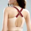 Fashionable Splicing Contrast Color Plus Size Beautiful Back Cross Bra Without Steel Ring Sports Yoga Plus Size Bra