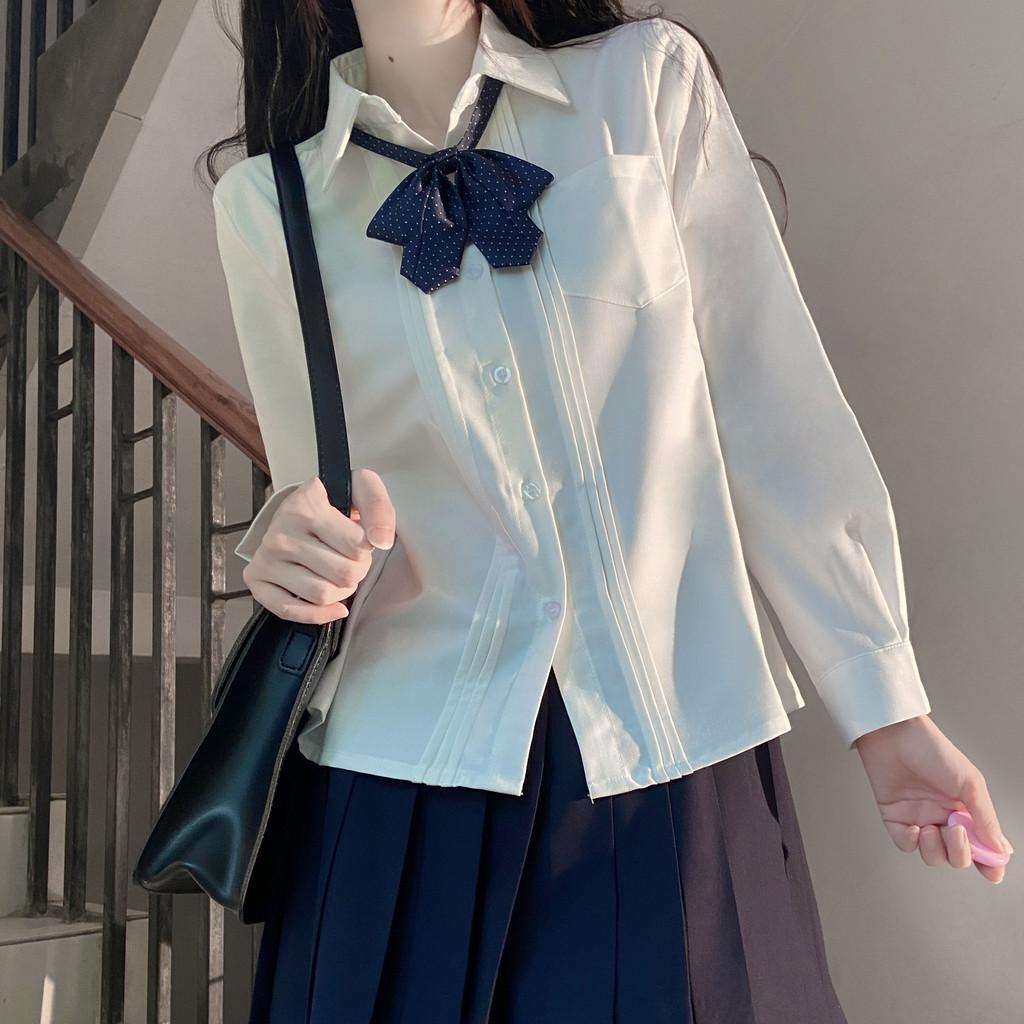 Girl Long Sleeve Solid Color Shirt With Pleated Design For Casual Wear