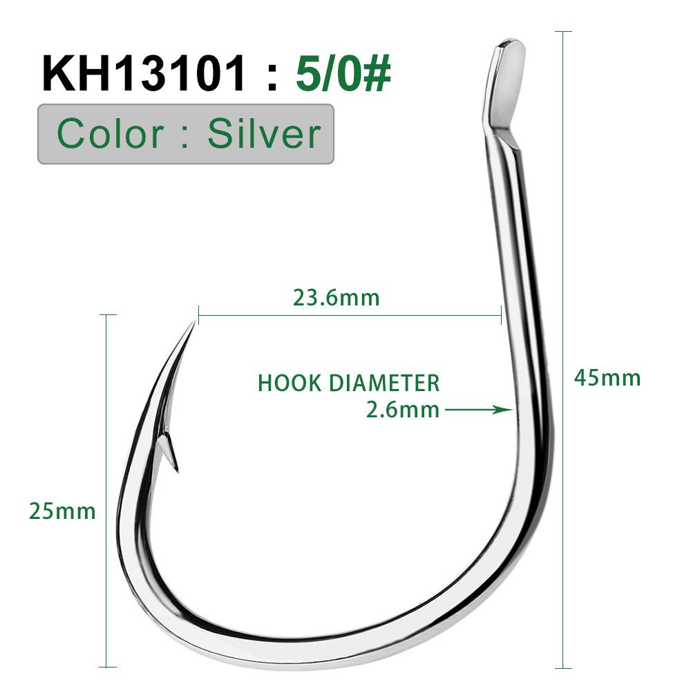 Большой рыболовный крючок для морской рыбалки, одинарный крючок для якорной рыбы, утолщенный изогнутый рот для закрепления волос, одинарный крючок Maruki для ловли на свободный крючок