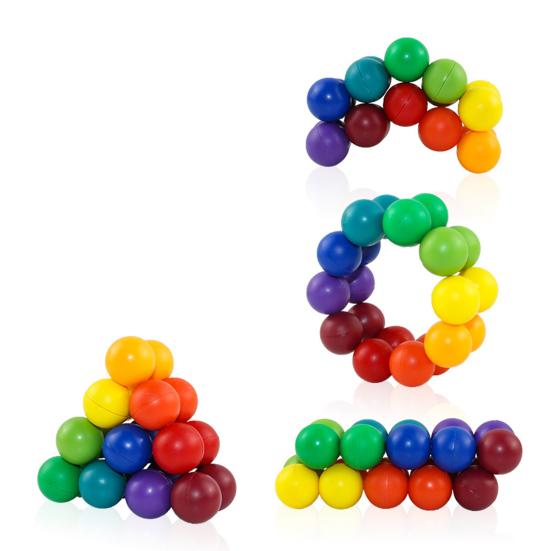 20Pcs Magnetic Rainbow Ball Fidget Toy Pocket-sized Changeable Bead Anti-Anxiety & Stress Relief Toy Creative Preschool Learning