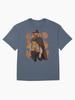 Outlaw Star Vintage Clint Eastwood Inspired Western Cowboy Design Oversized Unisex T-Shirt