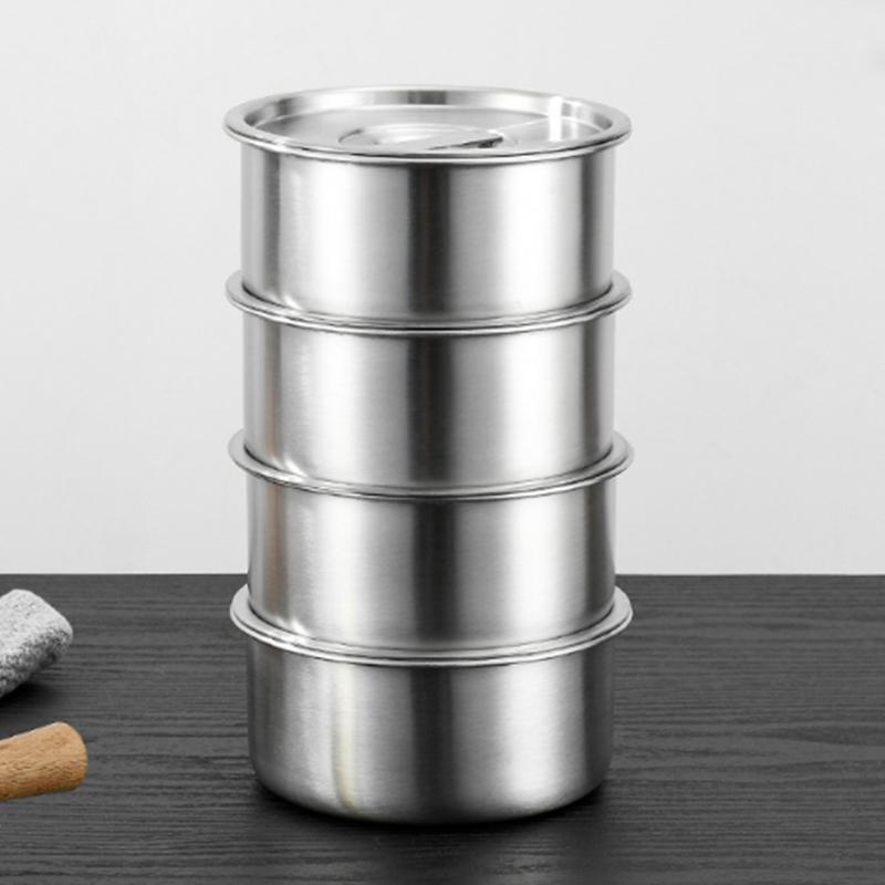Stainless Steel Steamed Egg Bowl Ramen Rice Fruit Salad Stew Bowls With Lids Soup Cup Food Container Kitchen Tableware Supplies