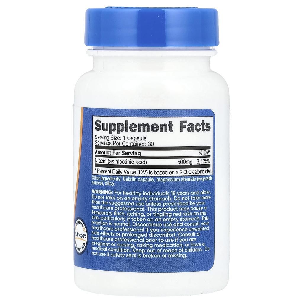 Niacin, 500Mg, 30 Capsules