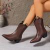 Ladies Shoes On Sale 2024 High Quality Sleeve Women's Boots Winter Pointed Toe Warm Solid Middle Tube Large Size Fashion Boots