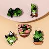 Potted Plants Cute Versatile Small Cat Metal Design Badges Brooch Enamel Pins Label Bag Backpack Hat Jewelry Gift DIY