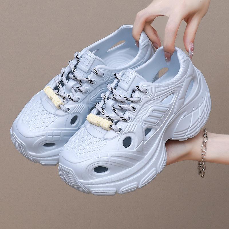 Обувь Hole Shoes, женская летняя новая верхняя одежда, дышащая, удобная, с толстой подошвой из ЭВА, сандалии для отдыха на сотне
