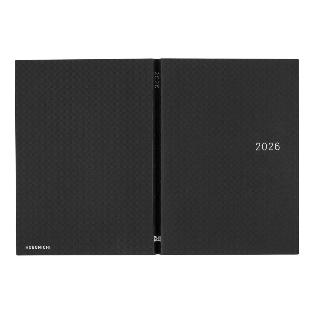 Hobonichi Techo 2026 HON Бумага Гингем Страница на серию/Черный [A5/1 день/Январь/Начало с понедельника]