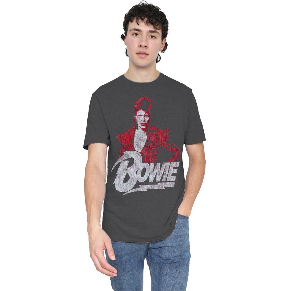 David Bowie Diamond David T-Shirt S-2XL Charcoal