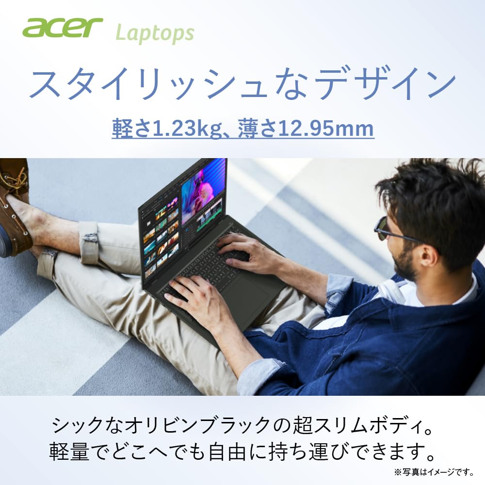Acer Swift Edge Laptop OLED 120Hz Windows AMD Ryzen 16GB 512GB Fingerprint 6E Office Japanese Keyboard SFE16-43-A76Y/KF, 16.0-inch 3.2K Display, 11,
