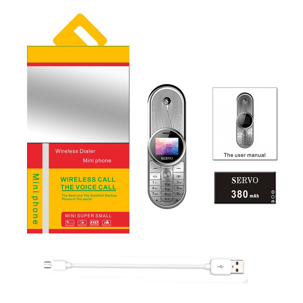 SERVO AURA 2 SIM-карты, FM, MP3 и Bluetooth-дозвонщик, поворотный на 360° мини-телефон, телефон