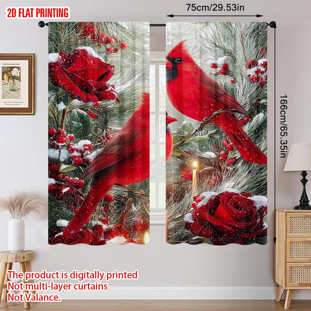 2 шт. Шторы с принтом самолета Цифровая печать кардинал Универсальные 100% Полиэстер (без стержня) Подарки для спальни