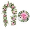 185cm Faux Leaves Floral Artificial Flower Eucalyptus Garland Camellias Silk Rose Peony Vine Decorations for Wedding Wall Decor Garden Home Party