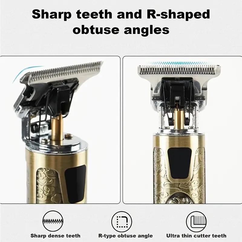[Комплект перезаряжаемых машинок для стрижки волос] 1 шт. USB перезаряжаемая профессиональная электрическая машинка для стрижки волос - питание от литиевой батареи, 4 регулируемых гребня