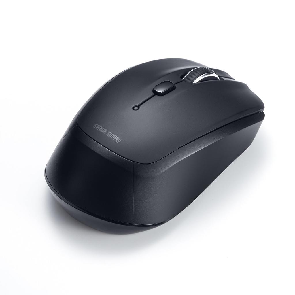 Беспроводная мышь со светодиодным сенсором синего света от Sanwa Supply (5 кнопок, Черный) MA-WB509BK