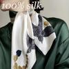 88Cm Luxury  Scarf  Silk Bandana Women Square Scarves Wrap Mulberry Fashion Headband Hijab Shawls Foulard Headkerchief