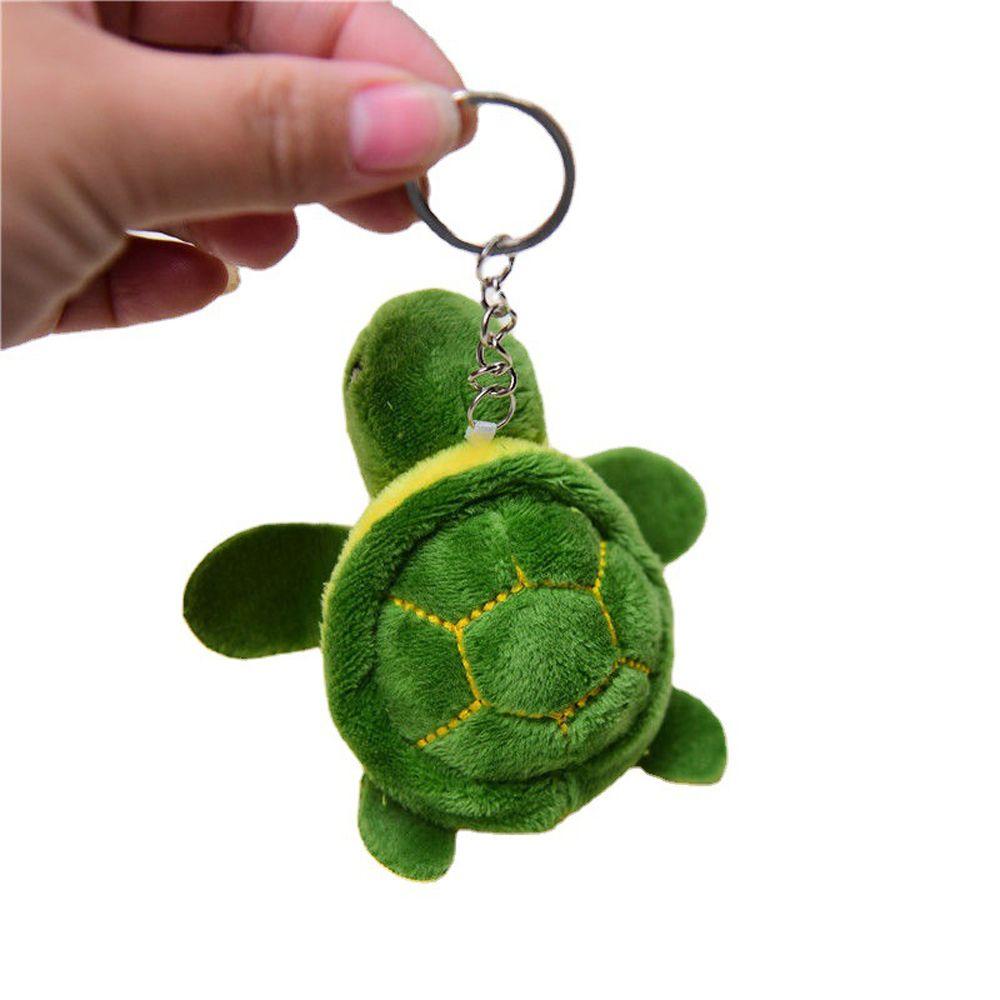 Cartoon Design Sea Turtle Women Key Holder Tortoise Pendant Korean Style Key Buckle Plush Key Chain