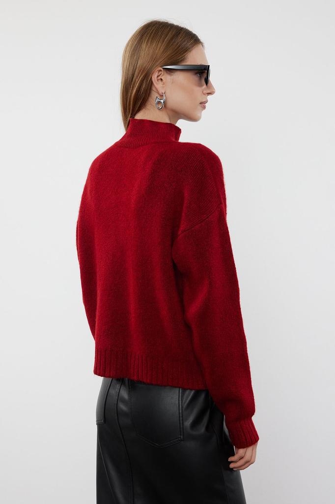 Women's Elegance Style Cardigan Black Soft Textured Zipper Knitwear Cardigan