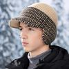 Шапка для верховой езды Мягкая плюшевая подкладка Широкие поля Защита ушей Вязаная бейсболка Ветро- и снегозащита Осенне-зимняя вязаная шапка