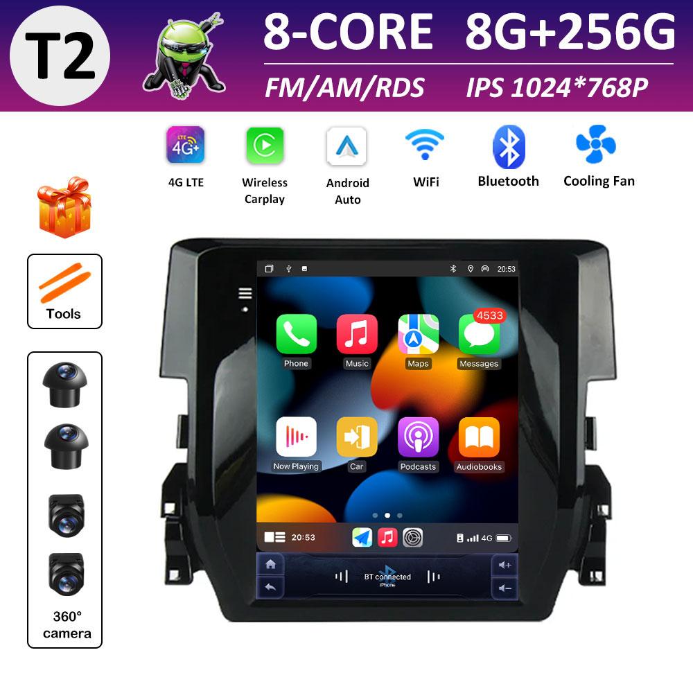 Android Интеллектуальная Система Bluetooth для Honda Civic 10 FC FK 2015 2016 2017 - 2020 IPS Сенсорный Экран DSP Стерео Аксессуары WIFI