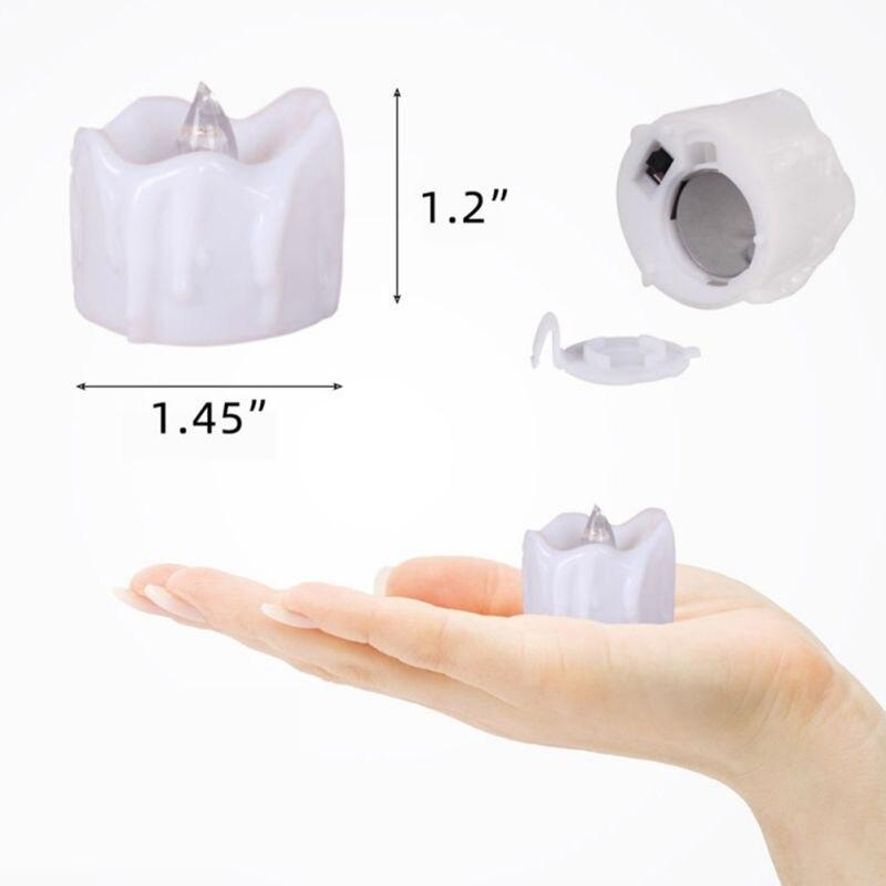 12 упаковок, теплые белые светодиодные беспламенные чайные свечи, свечи для Хэллоуина, свадьбы, вечеринки, уличные украшения для помещений, с циклическим управлением