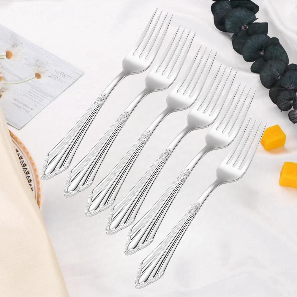 2/3/4/5/6 Pieces Luxury Gold Plated Stainless Steel 304 Dinner Fork Set Table Forks Mirror Polished Dishwasher Safe For Home