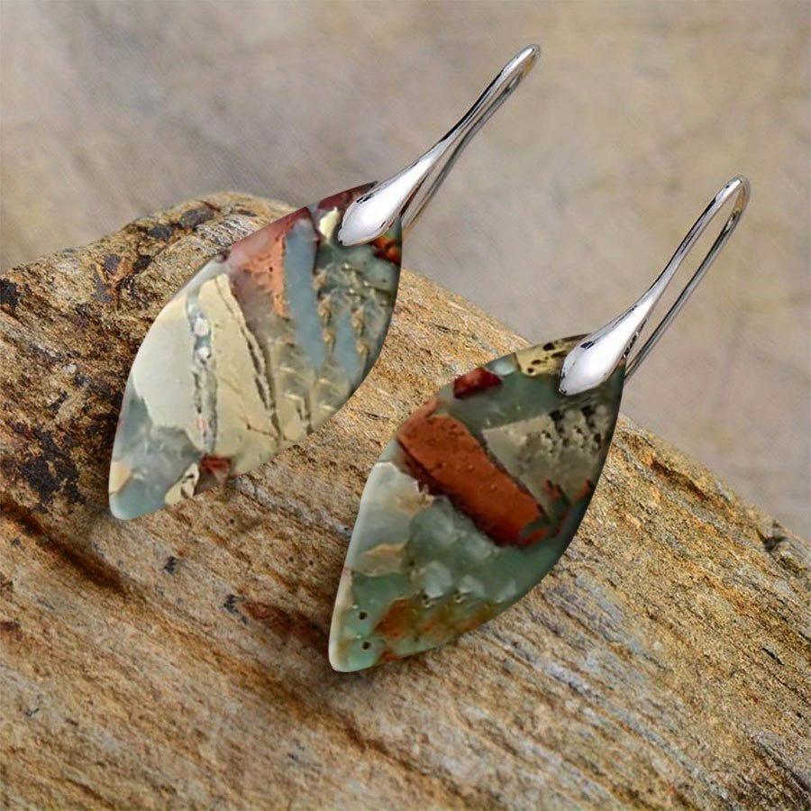 Новые богемные серьги-подвески с императорским камнем и листьями, популярные в Европе и Америке ювелирные изделия